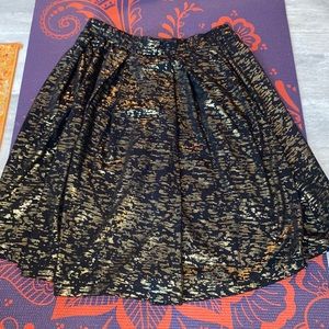 Lularoe Madison black and gold skirt